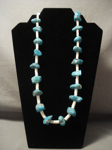 Very Old Vintage Navajo Persian Turquoise Necklace