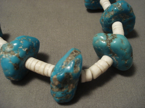 Very Old Vintage Navajo Persian Turquoise Necklace