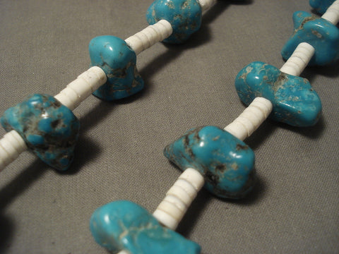 Very Old Vintage Navajo Persian Turquoise Necklace