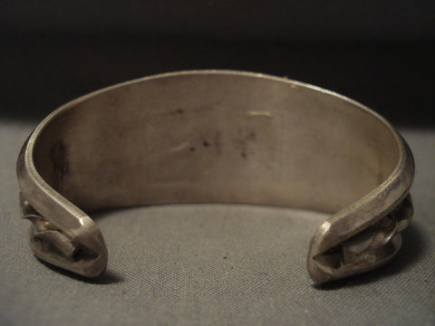 Museum Vintage Navajo 'Bisbee Turquoise & Wood' Silver Bracelet