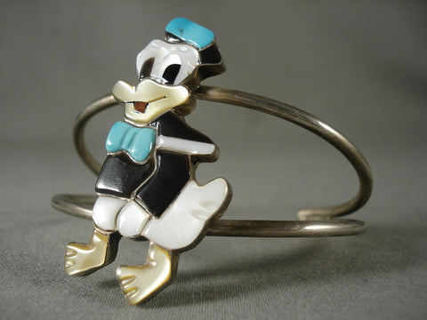 Museum Vintage Navajo Turquoise Duck Silver Bracelet