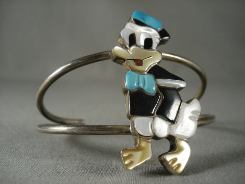 Museum Vintage Navajo Turquoise Duck Silver Bracelet