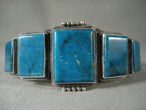 Museum Vintage Navajo 'Battle Mountain Turquoise' Silver Bracelet