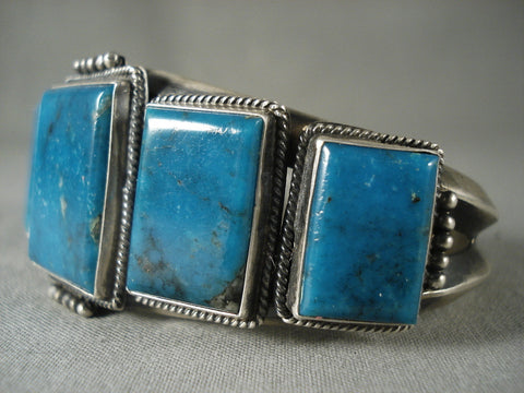 Museum Vintage Navajo 'Battle Mountain Turquoise' Silver Bracelet