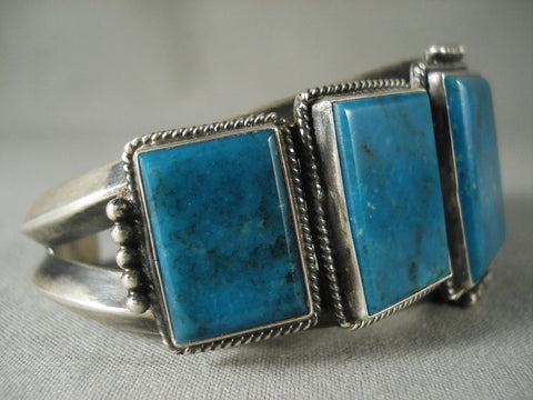 Museum Vintage Navajo 'Battle Mountain Turquoise' Silver Bracelet