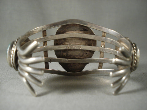 Museum Vintage Navajo 'Green Pilot Mountain Turquoise' Silver Bracelet
