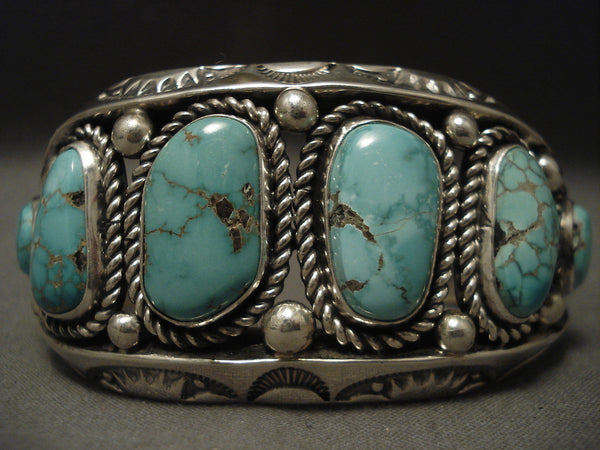Important Navajo Albert Lee 115 Gram Carico Lake Turquoise Bracelet