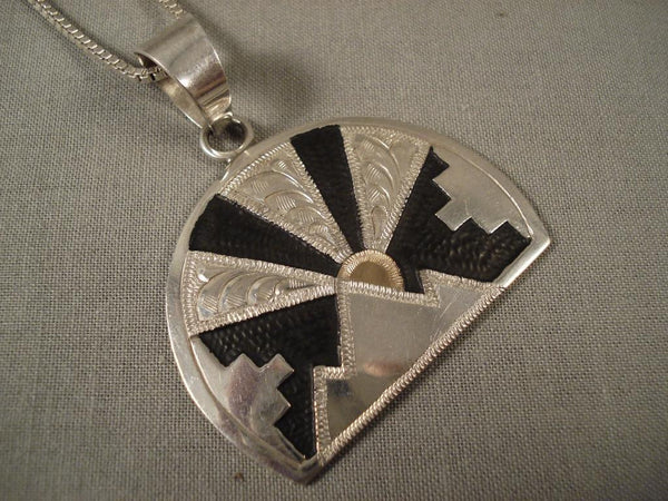 Very Unique Vintage Navajo Keyonnie Silver Necklace