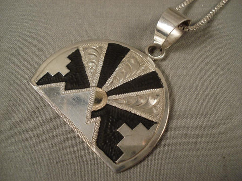 Very Unique Vintage Navajo Keyonnie Silver Necklace