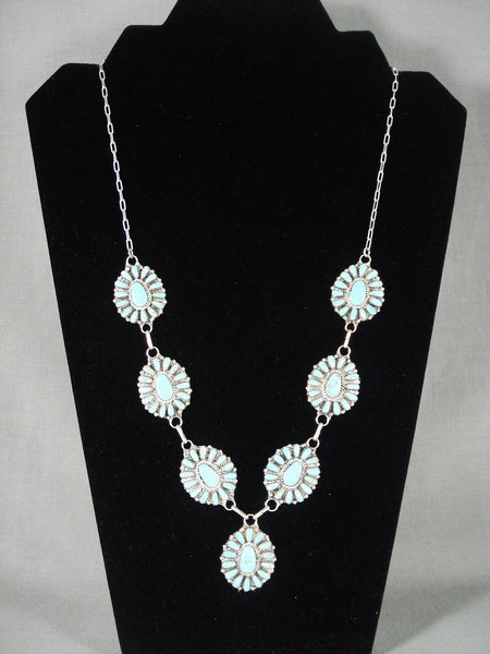 Museum Vintage Zuni 'Sun Turquoise' Silver Necklace