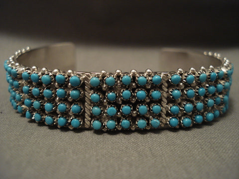Snake Eyes Channel Zuni Silver Bracleet