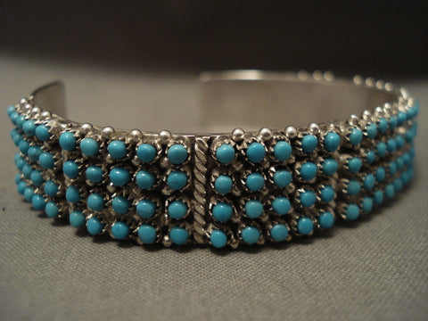 Snake Eyes Channel Zuni Silver Bracleet