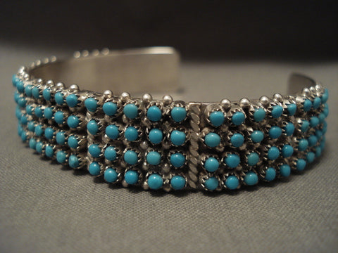 Snake Eyes Channel Zuni Silver Bracleet
