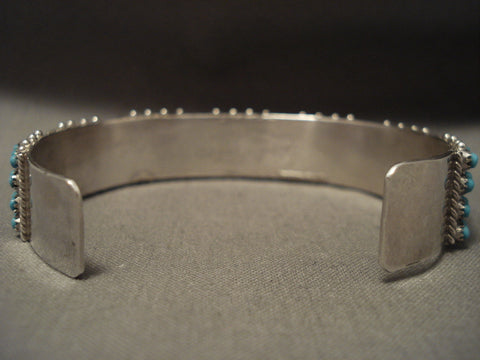 Snake Eyes Channel Zuni Silver Bracleet