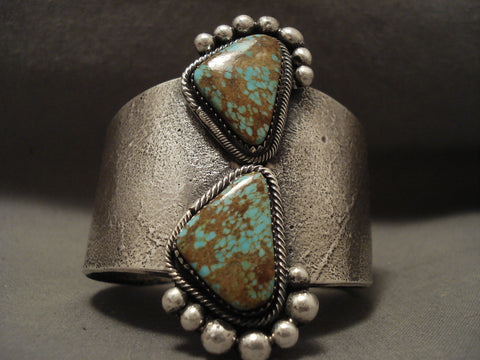 Internaql Mudhead Heavy Navajo Number 8 Turquoise Silver Bracelet-131 Grams!