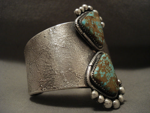 Internaql Mudhead Heavy Navajo Number 8 Turquoise Silver Bracelet-131 Grams!