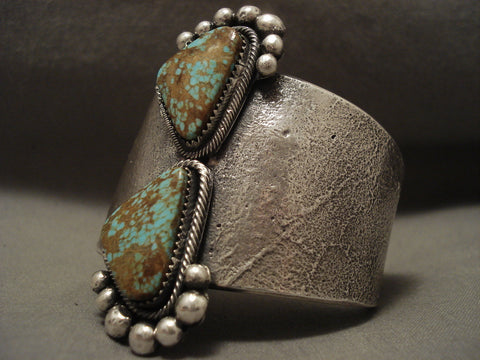 Internaql Mudhead Heavy Navajo Number 8 Turquoise Silver Bracelet-131 Grams!