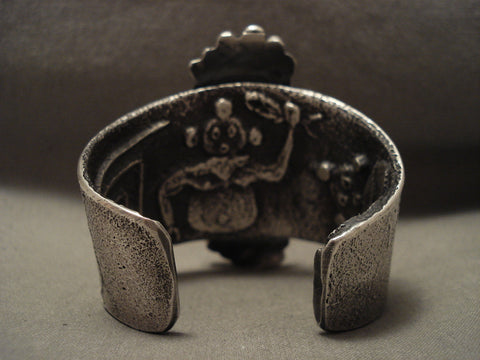 Internaql Mudhead Heavy Navajo Number 8 Turquoise Silver Bracelet-131 Grams!