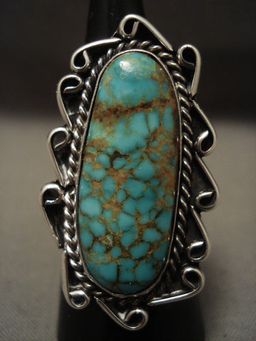 Earlier Huge Vintage Navajo 'Natural Royston Turquoise' Silver Ring