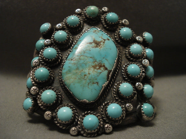 Useum Quality Vintage Navajo Blue Royston Turquoise Silver Bracelet