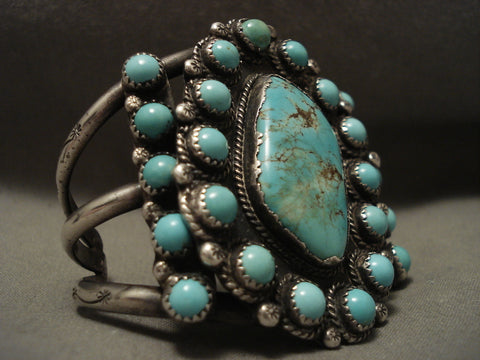 Useum Quality Vintage Navajo Blue Royston Turquoise Silver Bracelet