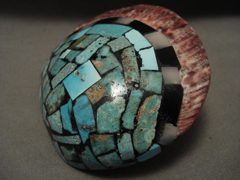 76 Grams The Largest Zuni Turquoise Shell Ring