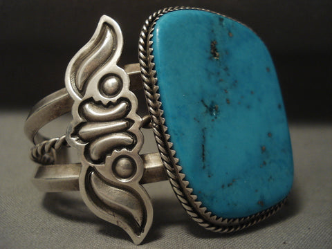 Museum Vintage 'Huge Turquoise' Silver Bracelet