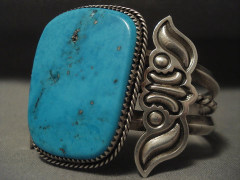 Museum Vintage 'Huge Turquoise' Silver Bracelet