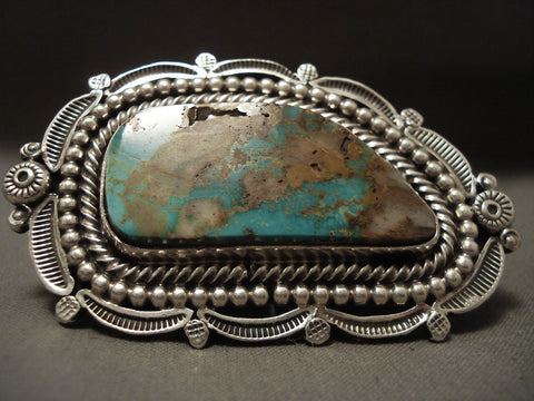 One Of The Largest Navajo Natural Royston Turquoise Silver Ring