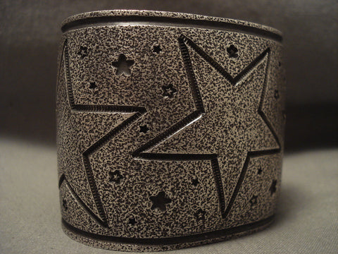 Colossal Navajo 'Walk Of Fame' Silver Star Bracelet