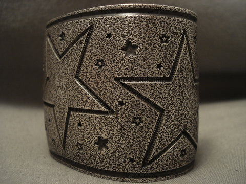 Colossal Navajo 'Walk Of Fame' Silver Star Bracelet