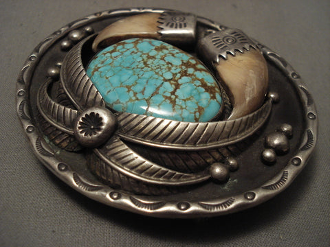 The Biggest And Best Vintage Navajo #8 Turquoise Silver Buckle