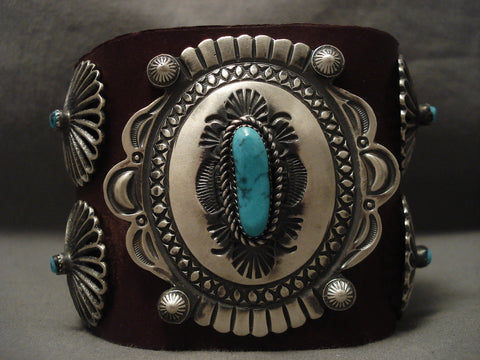 Museum Navajo Hand Wrought Silver Turquoise Ketoh Bracelet