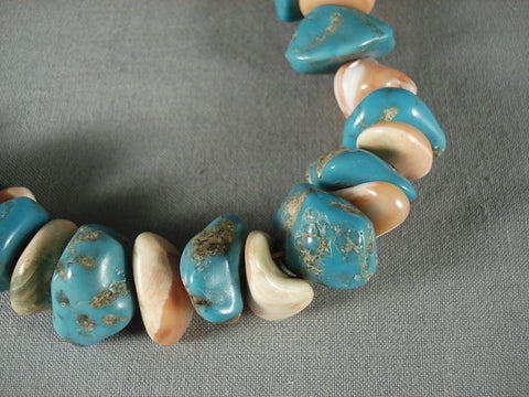 138 Grams Vintage Navajo Turquoise Spiny Oyster Necklace