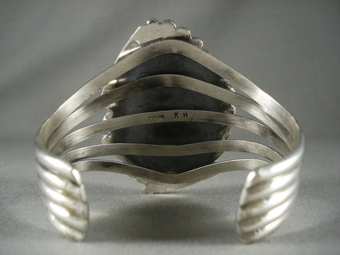 Huge Huge Vintage Navajo Turquoise Silver Bracelet