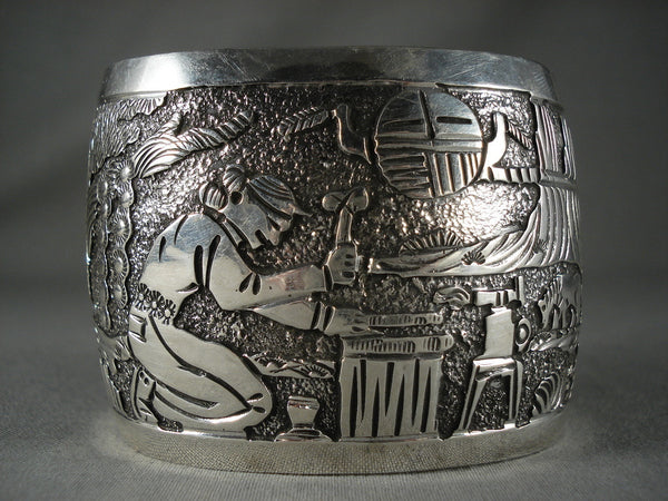 Advanced Silver Work 'Extreme Detail' Vintage Navajo Silver Bracelet