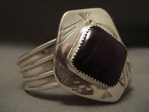 Increasing Cuff Vintage Navajo Sugulite Silver Bracelet