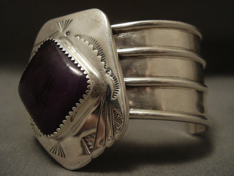 Increasing Cuff Vintage Navajo Sugulite Silver Bracelet