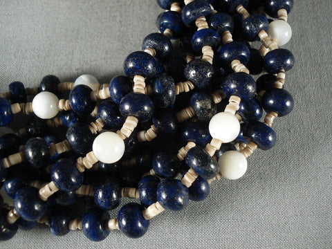 Important Modernistic Navajo Lapis Necklace