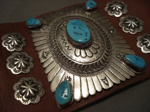 Magnificent Vintage Navajo Natural Turquoise Authentic Ketoh Bracelet