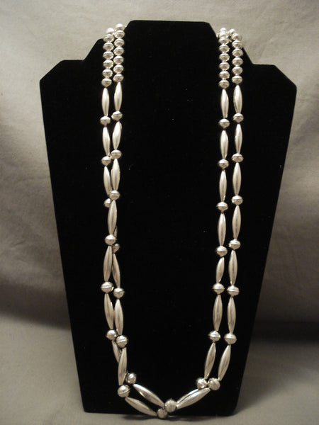 Plethora Of Tubes Vintage Navajo Silver Necklace