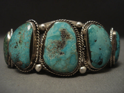 Old 91 Gram Turquoise Navajo Silver Bracelet