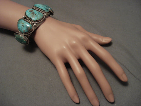 Old 91 Gram Turquoise Navajo Silver Bracelet