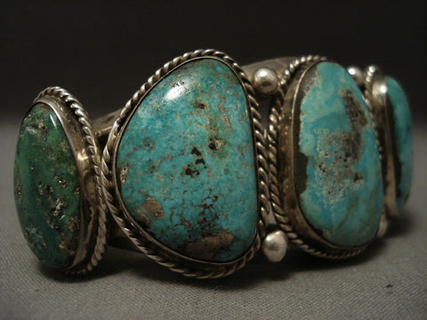 Old 91 Gram Turquoise Navajo Silver Bracelet
