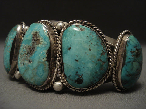 Old 91 Gram Turquoise Navajo Silver Bracelet