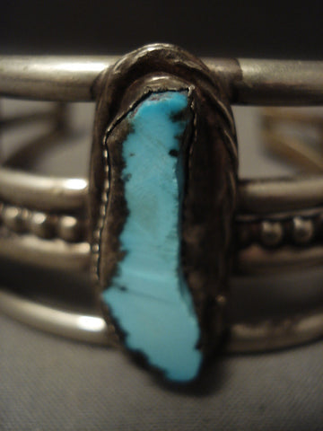 Huge Vintage Navajo 'Bisbee & Royston Turquoise' Silver Bracelet