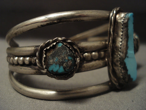 Huge Vintage Navajo 'Bisbee & Royston Turquoise' Silver Bracelet
