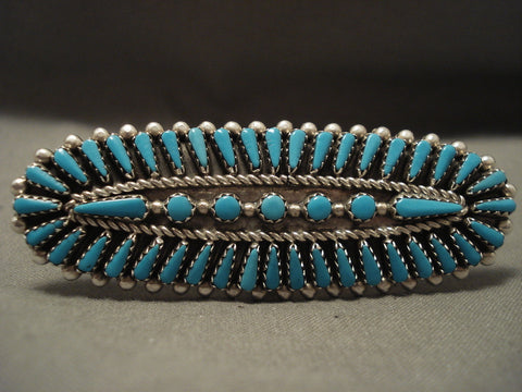 Towering Zuni Intricate Turquoise Silver Ring