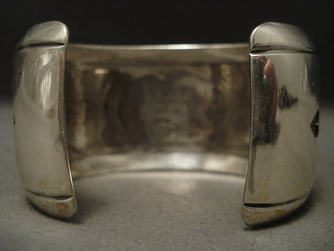 Very Wide And Unique Old Thomas Singer Silver Bracelet