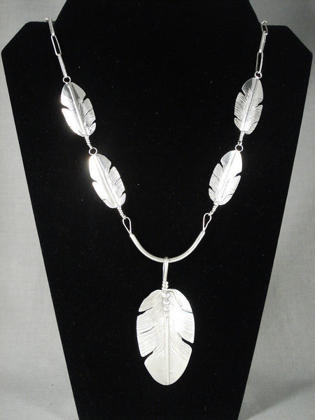 Private layaway- Important Famous Artist Navajo Silver Feather Necklace